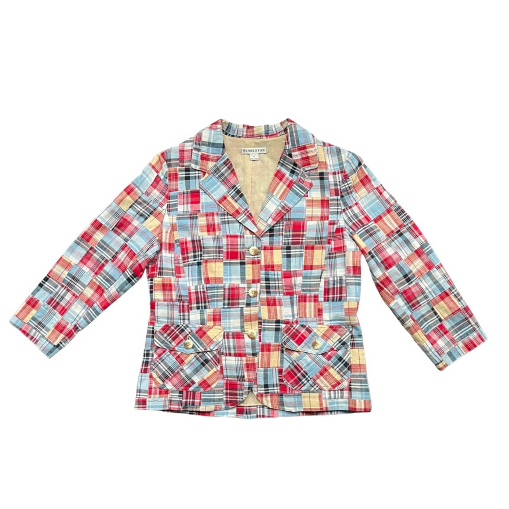 Pendleton Madras Patchwork Blazer